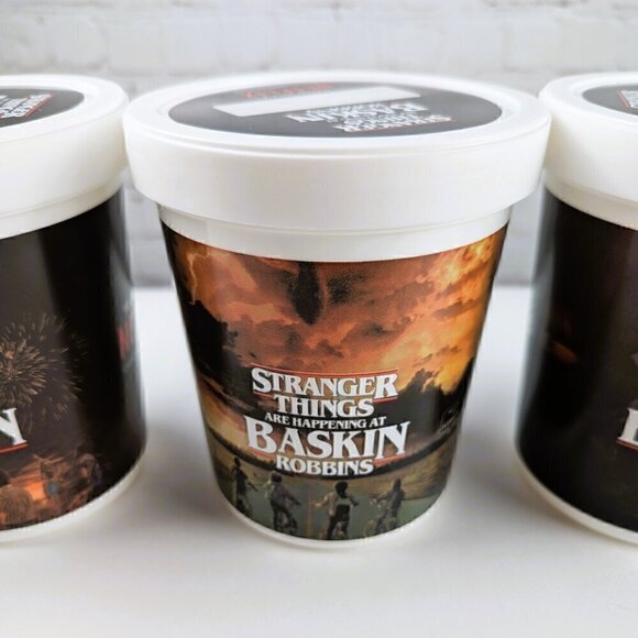 Set of 4 Stranger Things Season 3 Plastic Ice Cream Containers - Picture 4 of 12